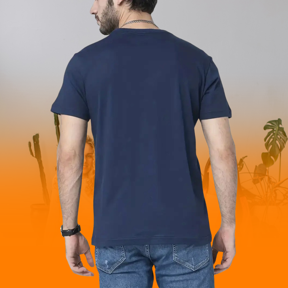 Casual Crew Neck T-Shirt, 100% Cotton Fabric