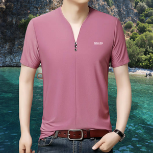 Men's V-neck Business Short Sleeve T-shirt